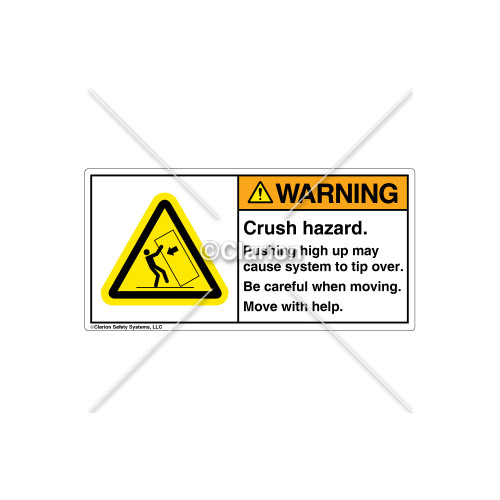 Warning/Crush Hazard Label (H5135-A85WHPK)