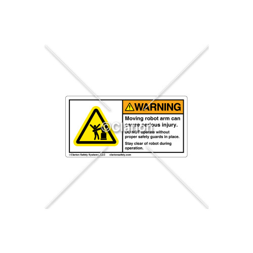 Warning/Moving Robot Arm Label (H5166-V83WHPK)