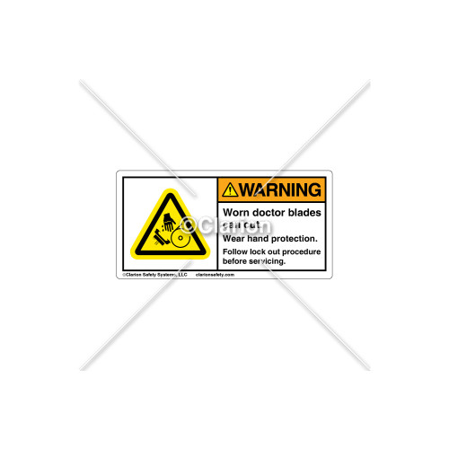 Warning/Worn Doctor Blades Label (H1288-C98WH4K)