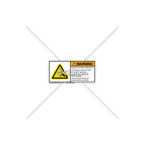 Warning/Moving Parts Label (H5161-L27WHPL)