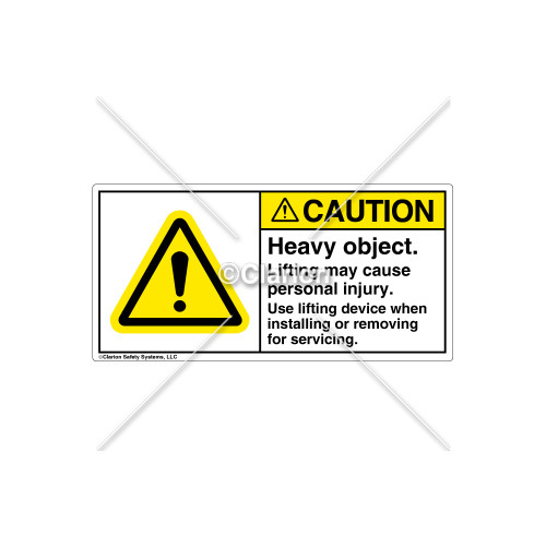 Caution/Heavy Object Label (H6014-3ACHPL)