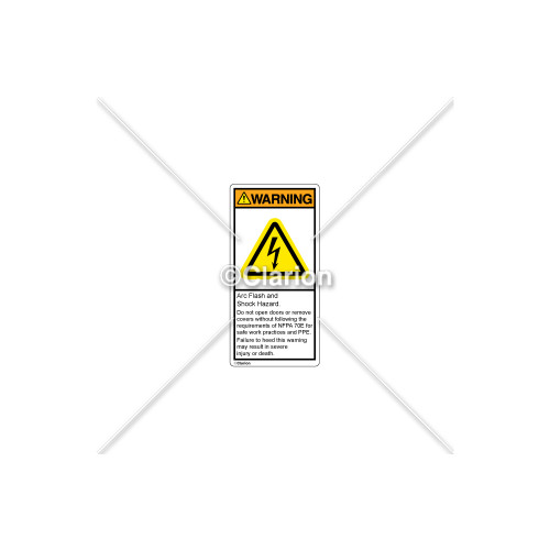 Warning/Arc Flash And Shock Label (H6010-T73WVBL)