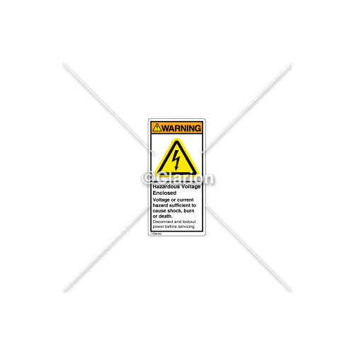 Warning/Hazardous Voltage Enclosed Label (H6010-429WVPL)