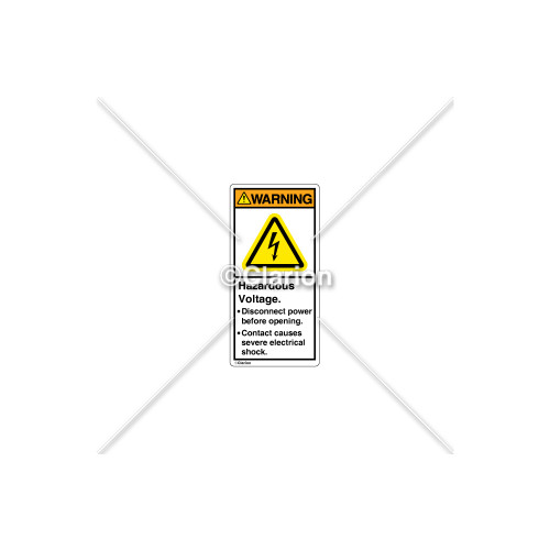 Warning/Hazardous Voltage Label (H6010-208WVPL)