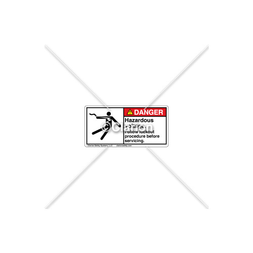 Danger/Hazardous Voltage Label (5025-19DHPL Wht)