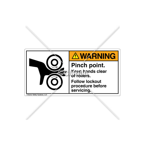 Warning/Pinch Point Label (1018-82WHPL Wht)