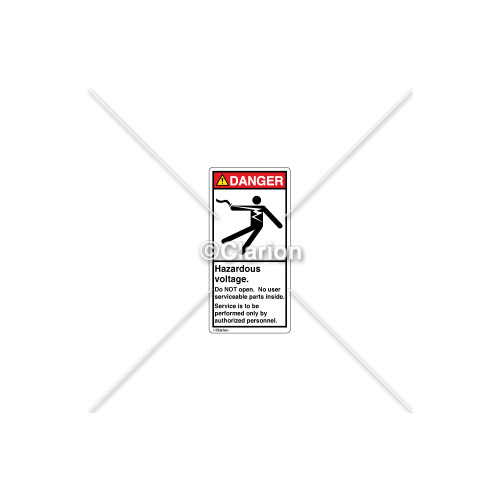 Danger/Hazardous Voltage Label (5025-GBDVPL Wht)