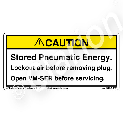 Caution/Stored Pneumatic Energy Label (532-3002)