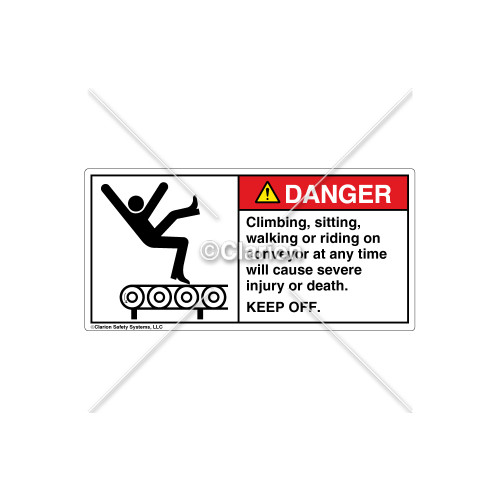 Danger/Climbing, Sitting, WalkingLabel (5016-V9DHPL Wht)