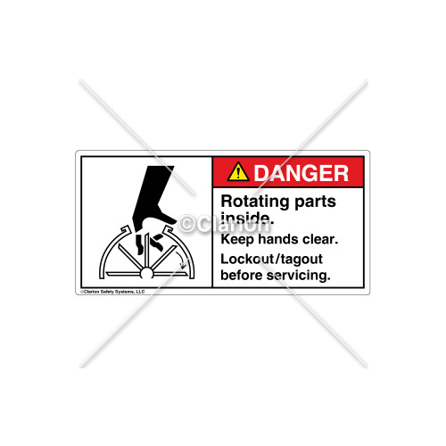 Danger/Rotating Parts Inside Label (1101-SCDHPL Wht)