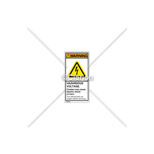 Warning/Hazardous Voltage Label (C7601-01)