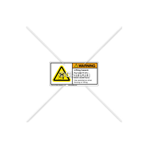 Warning/Lifting Hazard Label (C6401-13)