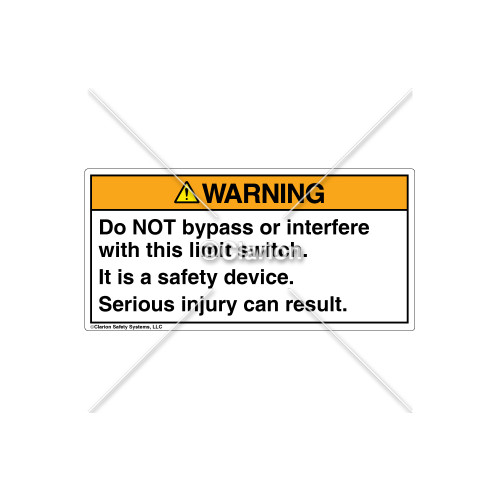 Warning/Do Not Bypass Label (8029-S2WHPL Wht)