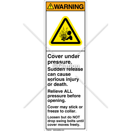 Warning/Cover Under Pressure Label (C8400-16)