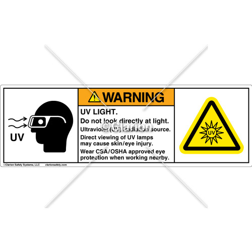 Warning/UV Light Label (C25333-01)
