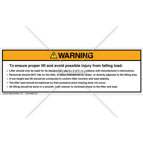 Warning/Lifter Should Label (PSL 2B)