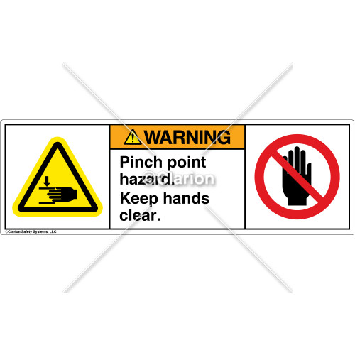Warning/Pinch Point Hazard Label (H1105/6008-G3WHPT)