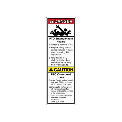 Danger/PTO Entanglement Label (8300-02DVBT)