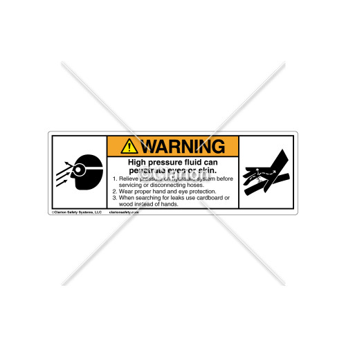 Warning/High Pressure Fluid Label (8300-04WHBT)