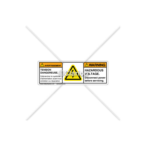Warning/Hazardous Voltage Label (BFC-H6010-18WHPU)