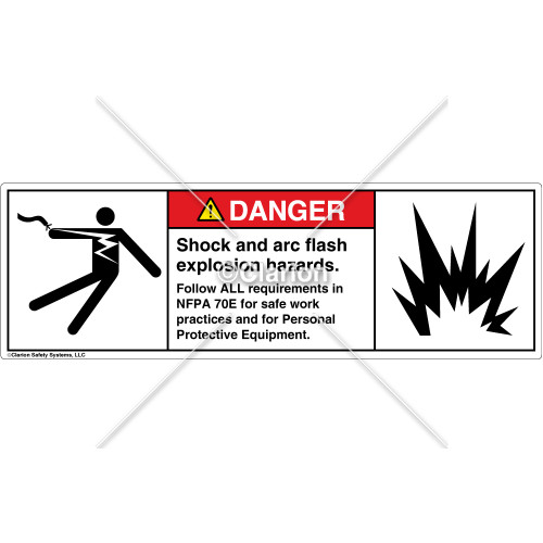 Danger/Shock and Arc Flash Label (5025/6006-263DHPU)
