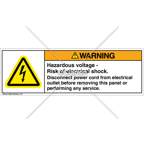 Warning/Hazardous Voltage Label (H6010-AU3WHPU)