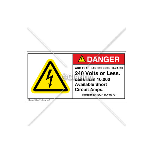 Danger/Arc Flash & Shock Label (H6010-404DHPL)