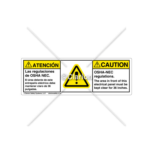 Caution/Osha-Nec Regulations Label (BSM-H6014-FA9CHPT)