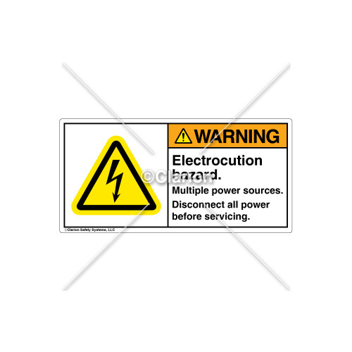 Warning/Electrocution Hazard Label (H6010-201WHRJ)