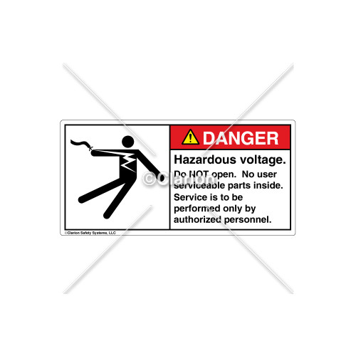 Danger/Hazardous Voltage Label (5025-GBDHRK Wht)