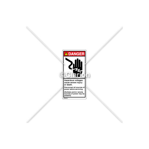 Danger/Hazardous Voltages Label (1023-90DVPL Wht)