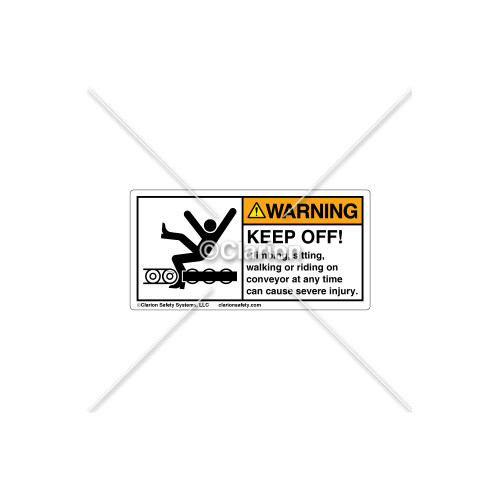 Warning/Keep off Conveyor Label (5015-Y2WHPK Wht)