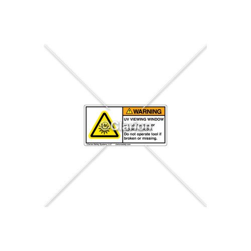 Warning/UV Viewing Window Label (H6123-C40WHPL)