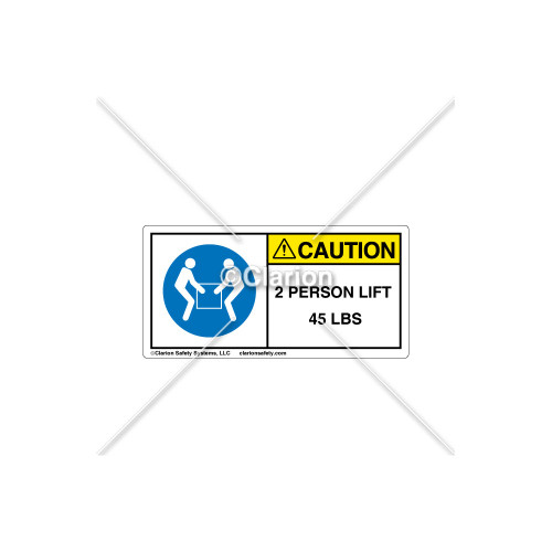 Caution/2 Person Lift Label (C18486-18)