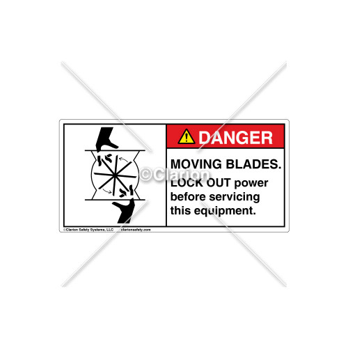 Danger/Moving Blades Label (C7835-01)