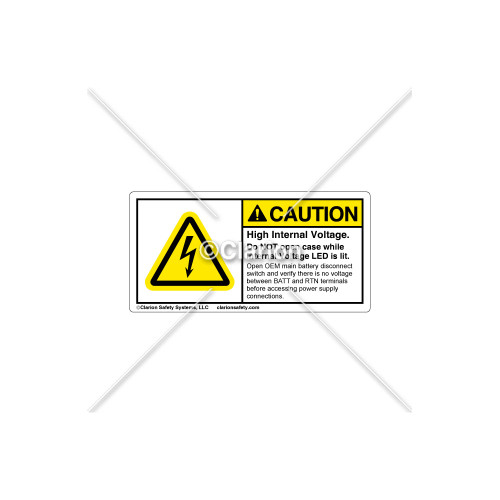 Caution/High Internal Voltage Label (C15920-03)