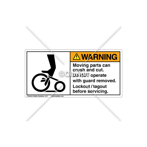 Warning/Moving Parts Can Crush Label (1090-M4WHPJ Wht)