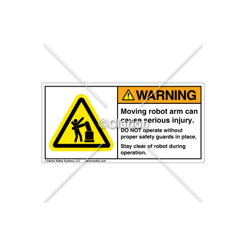 Warning/Moving Robot Arm Label (H5166-V83WHPJ)