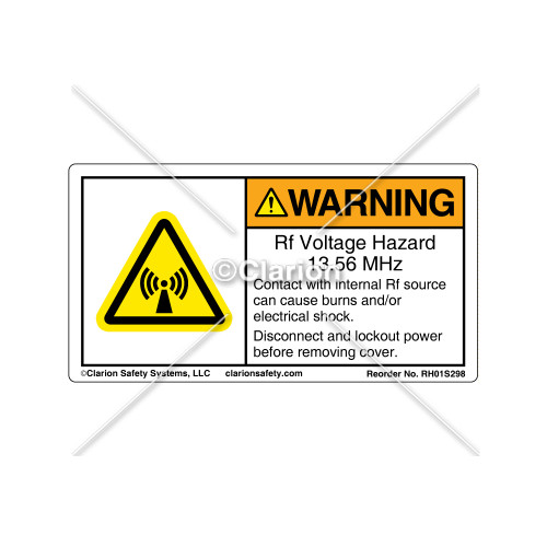 Warning/Rf Voltage Hazard Label (RH01S298)