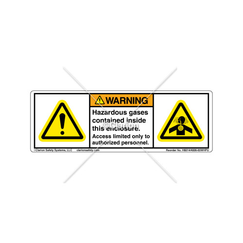 Warning/Hazardous Gases Label (H6014/4006-65WHPU)