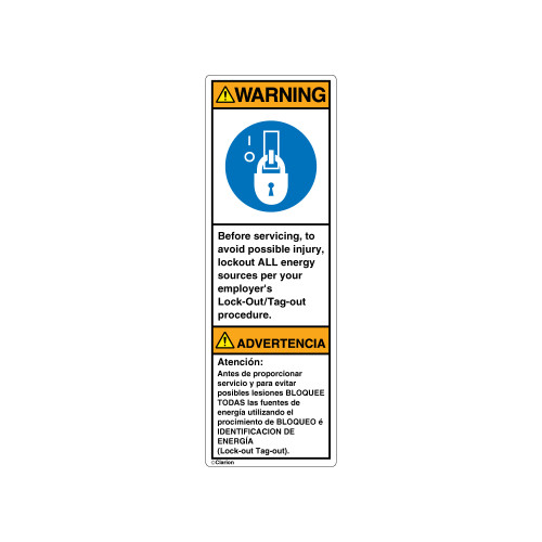 Warning/Lockout All Energy Label (BSM-H6143-FA6WVPT)