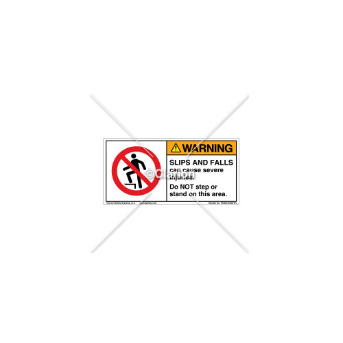 Warning/Slips And Falls Do NOT Step Label (H5080-350WHPJ)