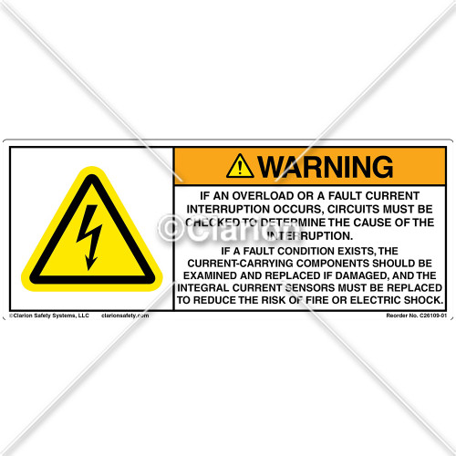 Warning Overload Label (C26109-01)