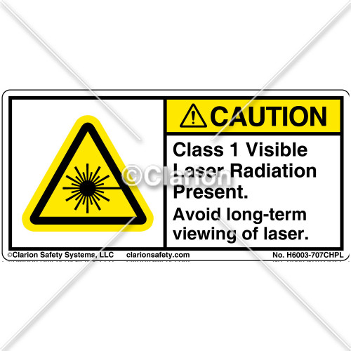 Caution/Class 1 Laser Label (H6003-707CHPL)