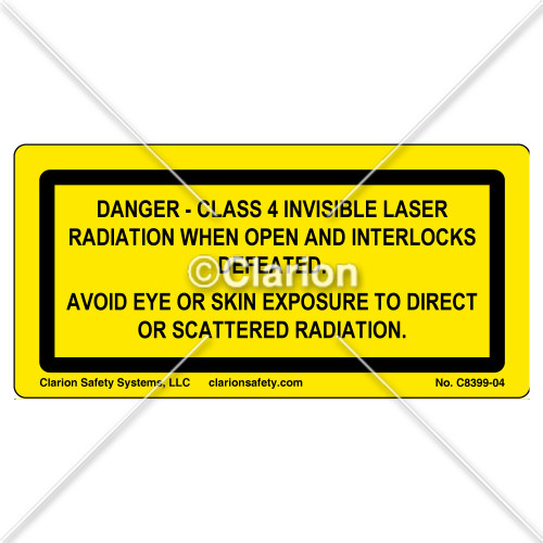 Danger/Class 4 Invisible Laser (C8399-04)