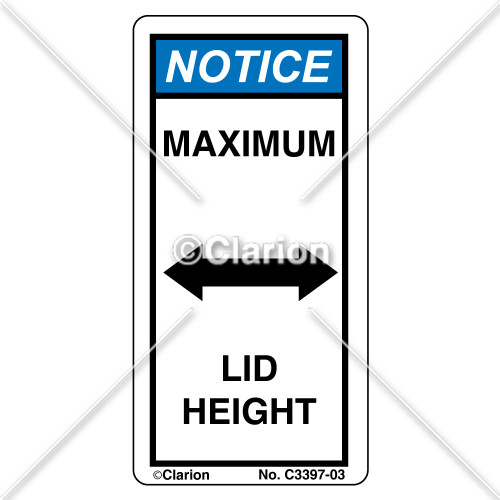 Notice/Maximum Lid Height (C3397-03)