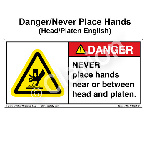 Danger/Never Place Hands (C31673-01)