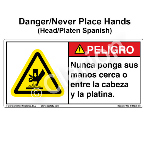 Danger/Never Place Hands (C31673-03)