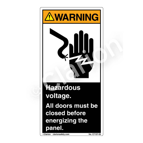 Warning/Hazardous Voltage (C7137-03)