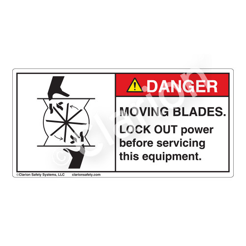 Danger/Moving Blades Label (1028-J9DH)